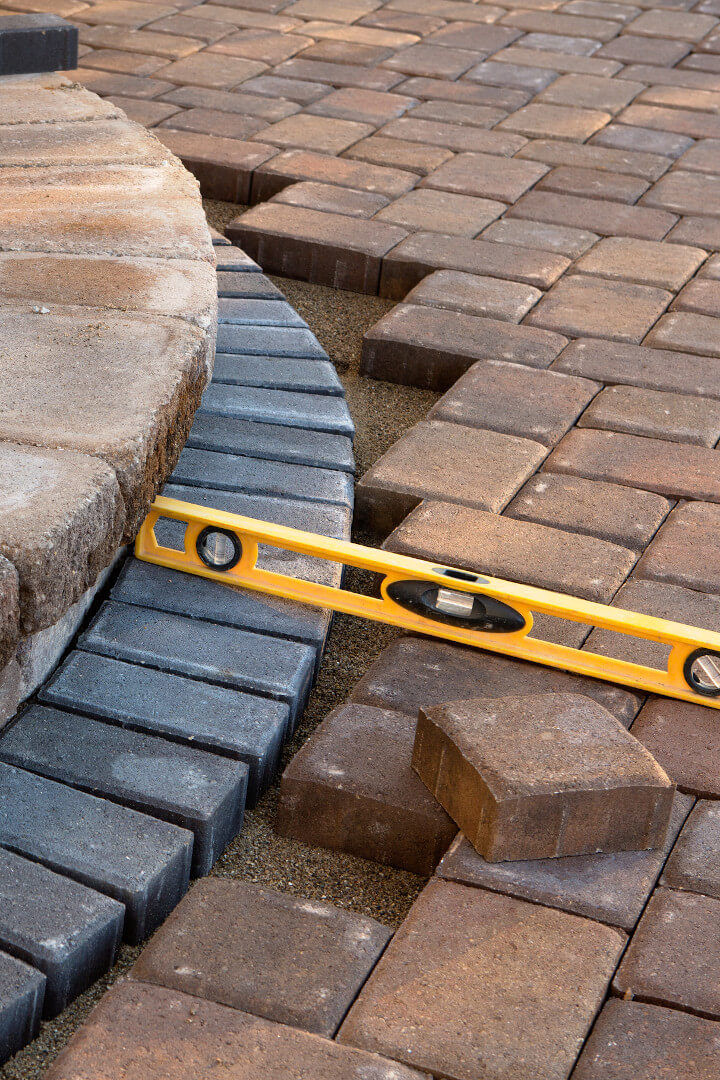 level on pavers as project nears completion