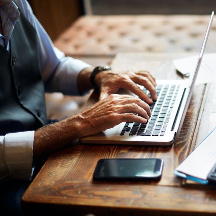 businessman using laptop
