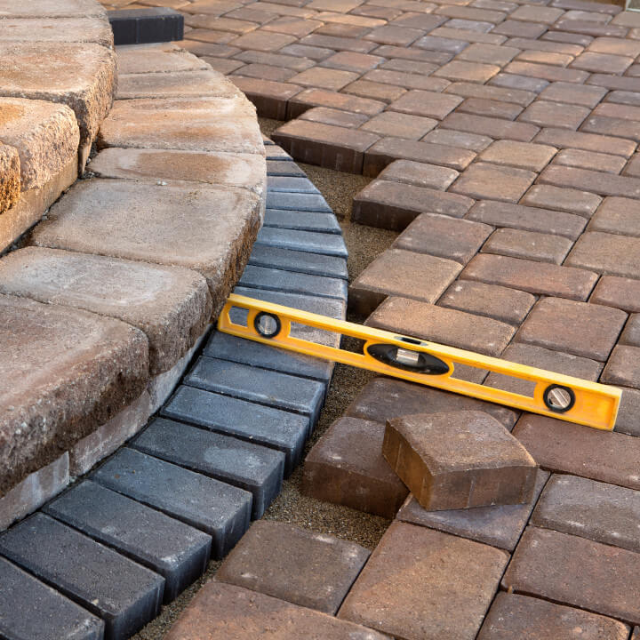 level on pavers as project nears completion